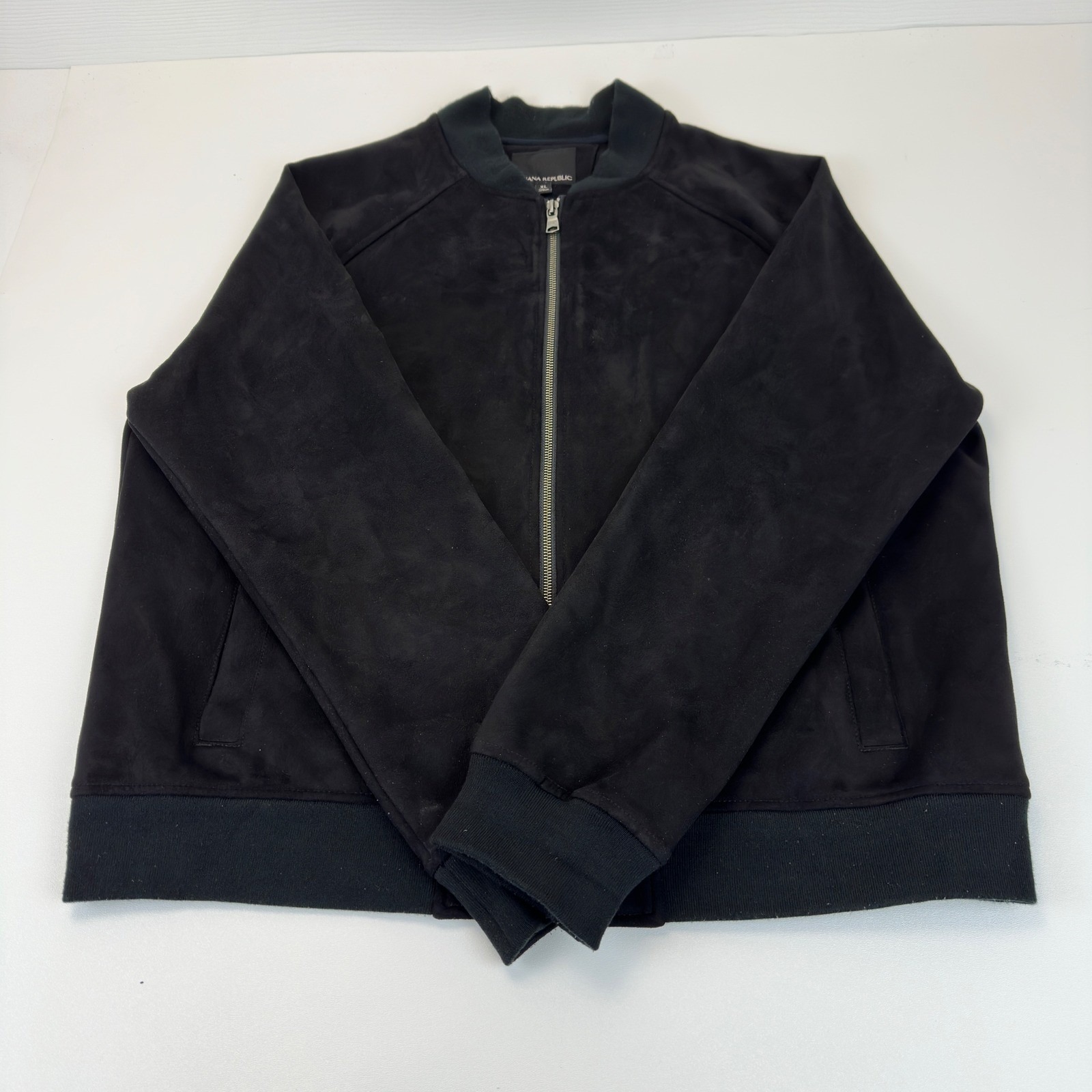 Banana Republic Mens Vegan Suede Bomber Jacket Black Xl 49136000 Fa19